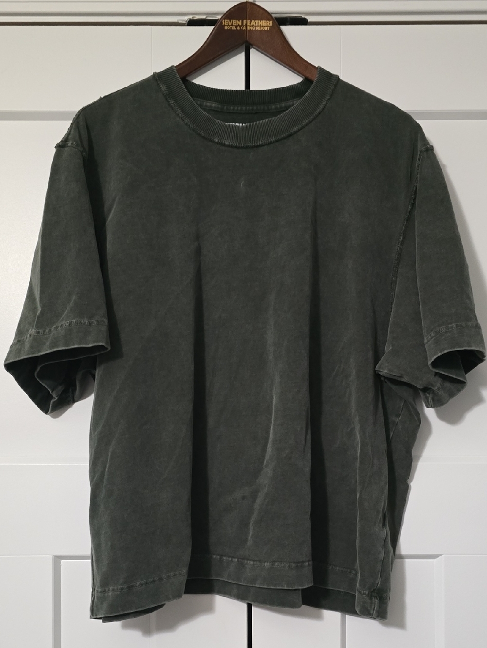 Abercrombie & Fitch Washed Olive Green Cropped Short Sleeve Tee
